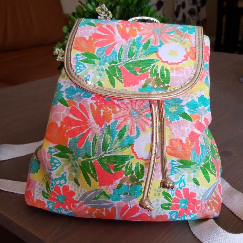 Cat & Jack Coral Flowers Backpack